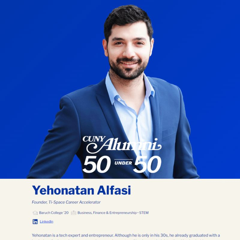 CUNY 50 Under 50, יהונתן אלפסי